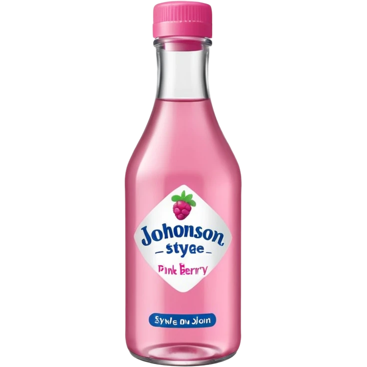 realistic Johnson and Johnson style bottle pink cap pink logo clear bottle with aint no party like a berry party written on the logo with diddy oil and a berry on top bottle emoji