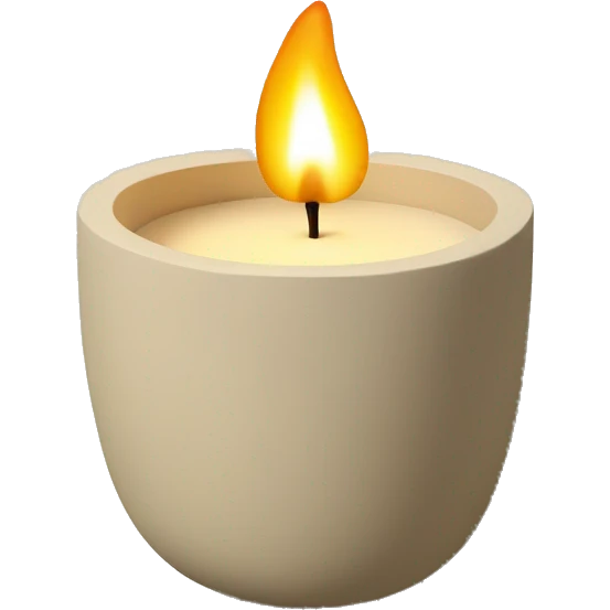 candle in beige concrete ridged vessel emoji
