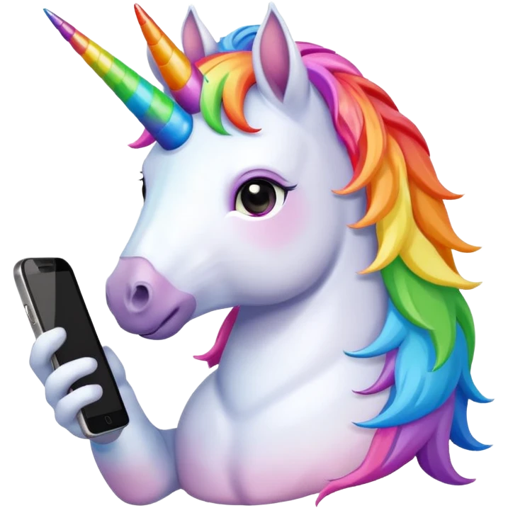 unicorn with new phone emoji