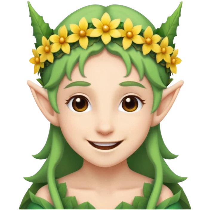 elf with flower crown emoji