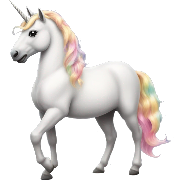A unicorn but instead of hind legs it has a beautiful tail emoji