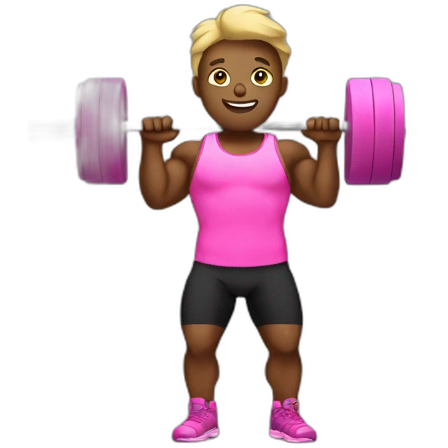Pink weightlifter  emoji