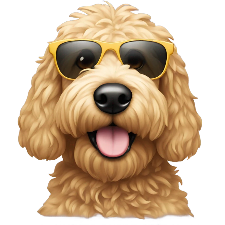 Golden doodle with sun glasses emoji