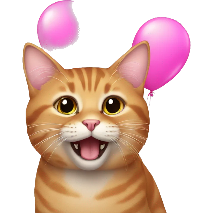 Cat with pink balloons emoji