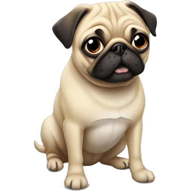Cut dog pug emoji
