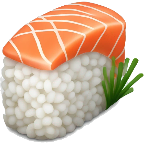 clean easy Sushi with salmon and outline of white use hight qualty colors emoji