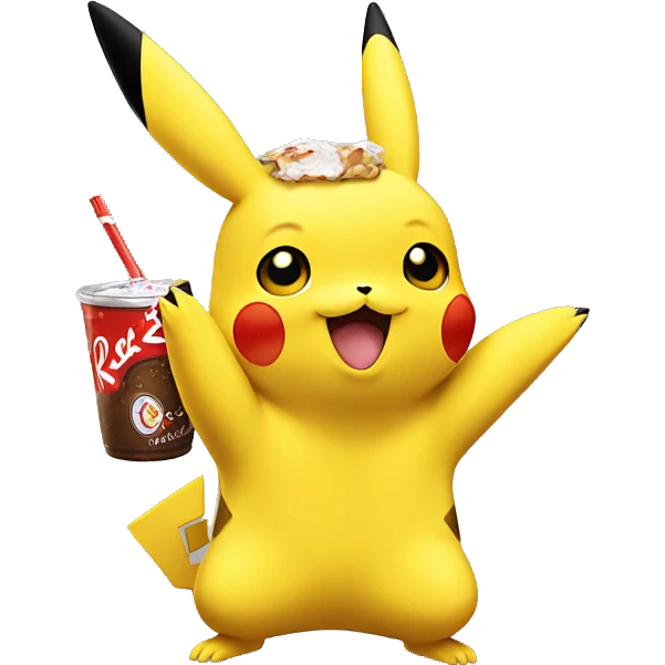 Pikachu avec coca emoji