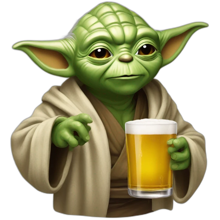 yoda buvant une bière emoji