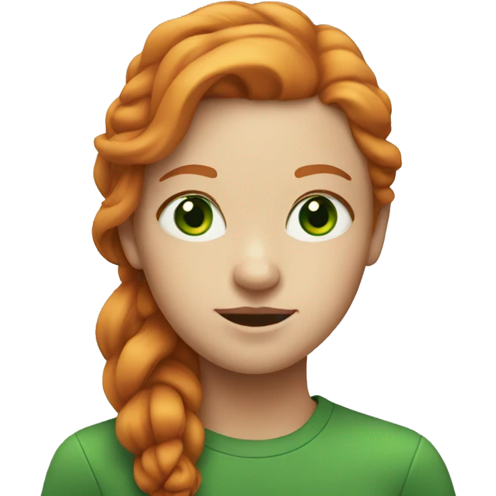Ginger Girl with green eyes emoji
