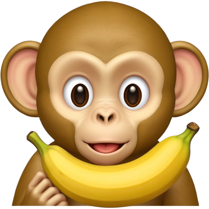 retarded looking monkey sucking a banana emoji