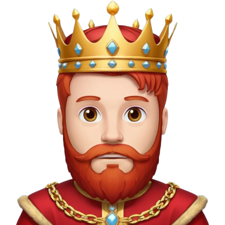 bearded  king  red outfit red hair emoji