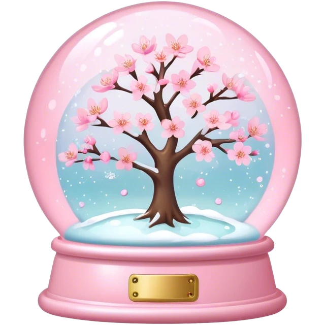 Pastel pink snow globe，Cherry blossom emoji