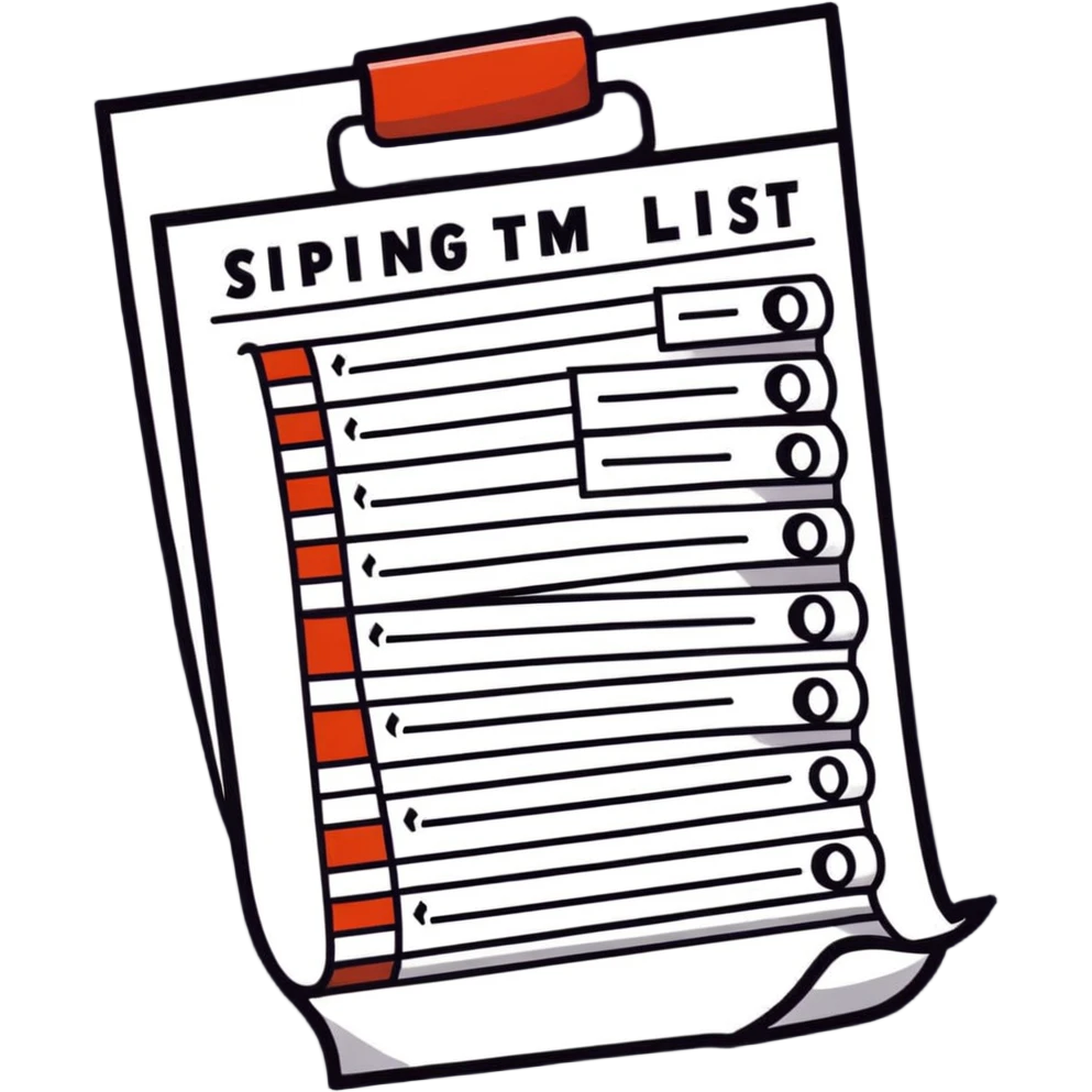 long curling to-do list paper looping up and down like a snake with tiny checkboxes fading into distance emoji