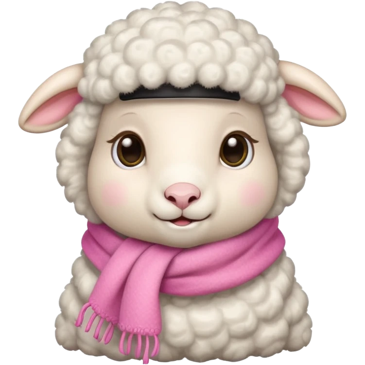 baby sheep with pink scarf emoji