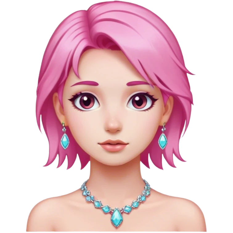 pink-haired girl with jewelry emoji