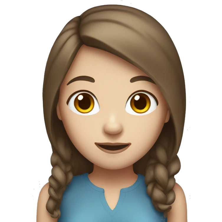 Girl with brown hair and white skin emoji