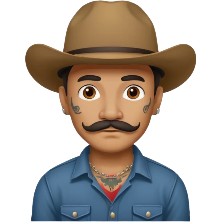 mustached cowboys with tattoos  emoji