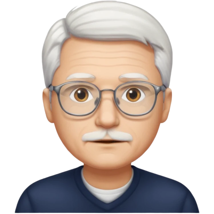 Personnes lunette cheveux blanc courts homme emoji