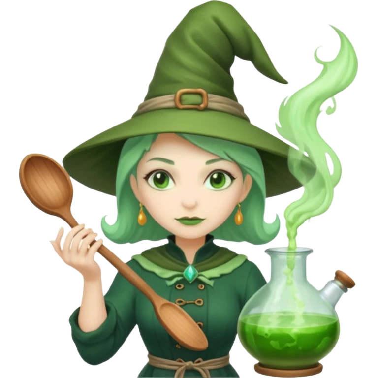 green witch cooking potion emoji