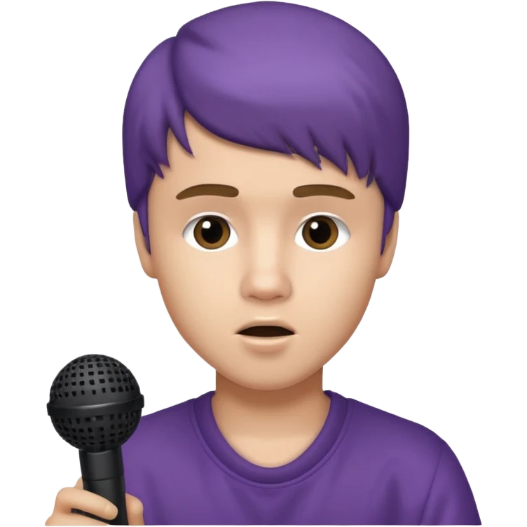 justin bieber with microphone emoji