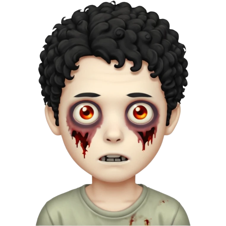 boy, zombie, black curly hair emoji