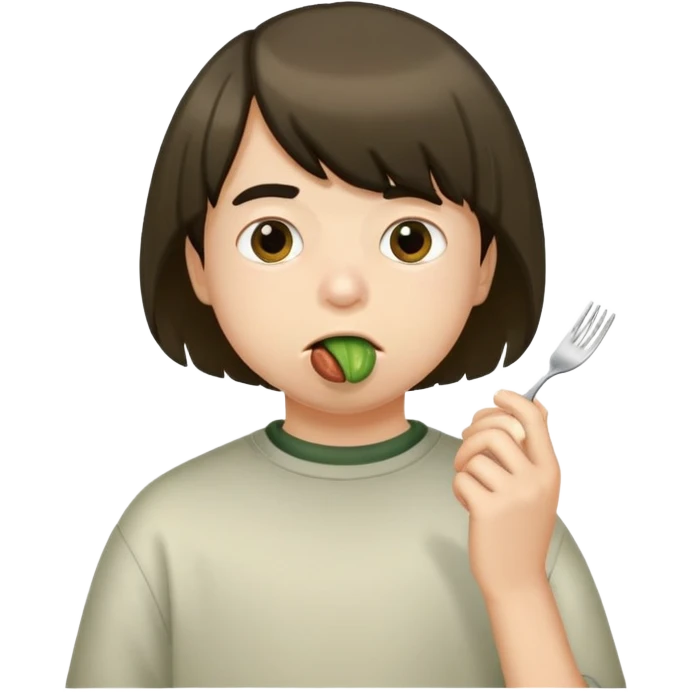 Мальчик с каре кушает козявку  emoji