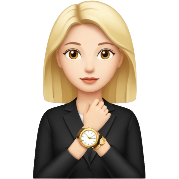 Woman with a gold watch emoji
