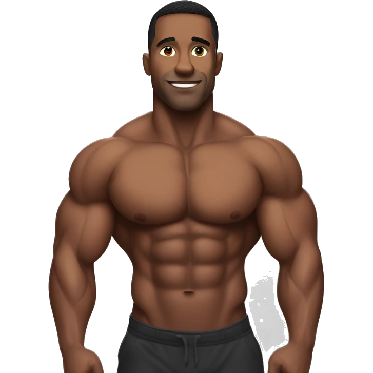 swole Gym bro with no beard or mustache emoji