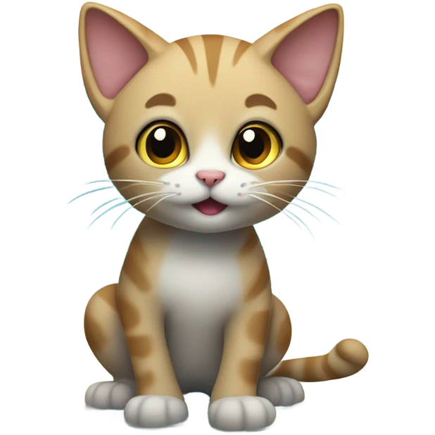 Cat standing in blue water on beach emoji