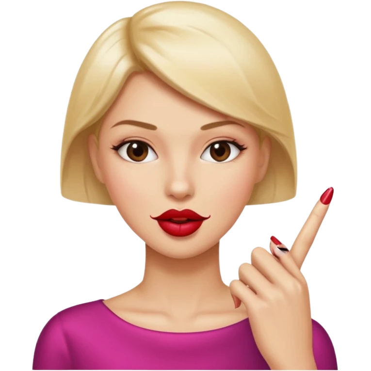 A normal human emoji with nails💅 this emoji but without the nail polish, a female with polished nails 💅, bite one of the index figure emoji