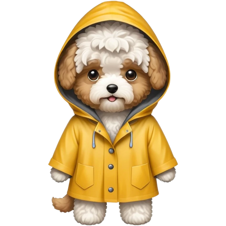 Maltipoo con impermeabile  emoji