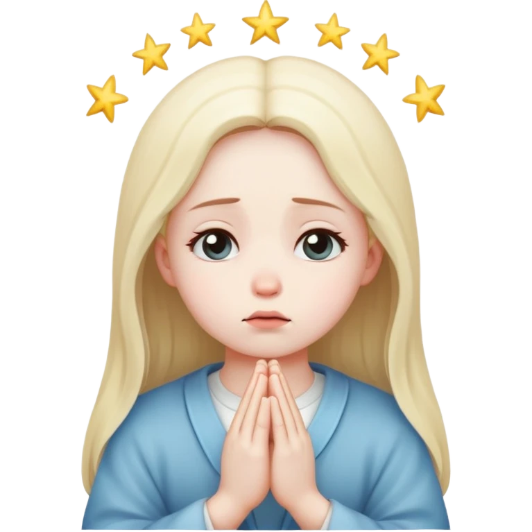 praying to heaven sad girl emoji