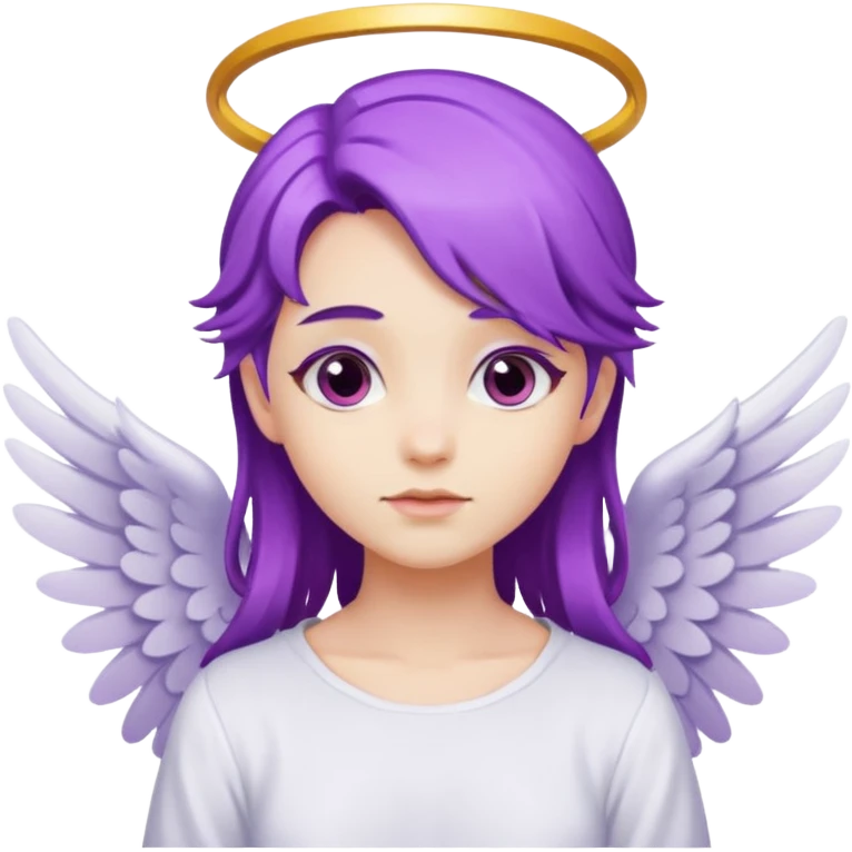 differnt angel with purple hair with wings emoji