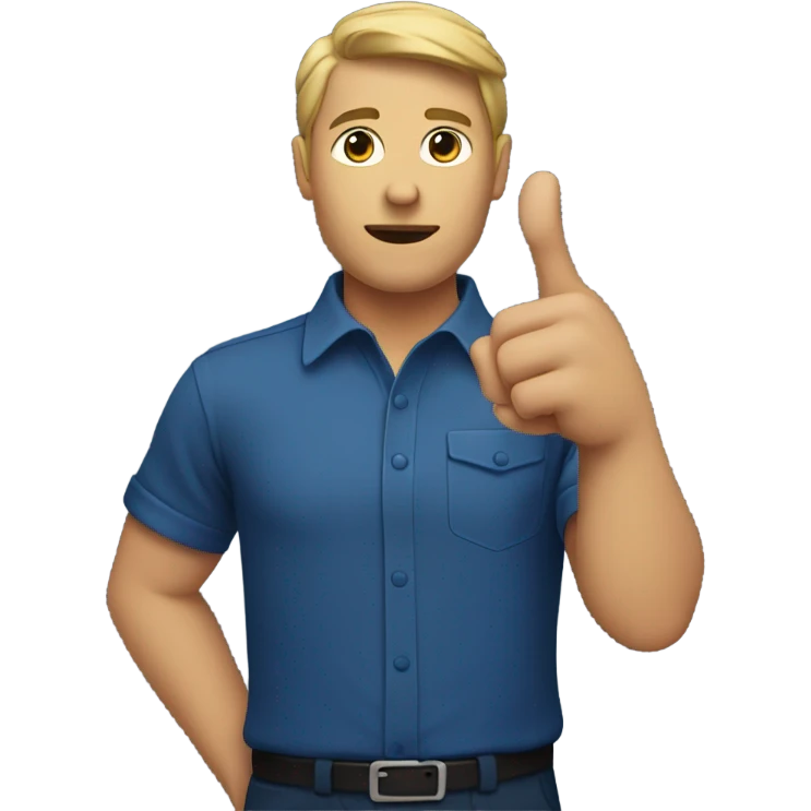 dark blue shirt arm pointing across body emoji