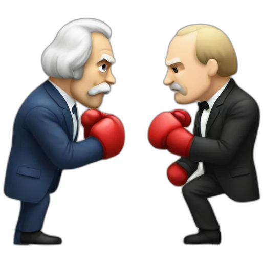 karl marx boxing with putin emoji