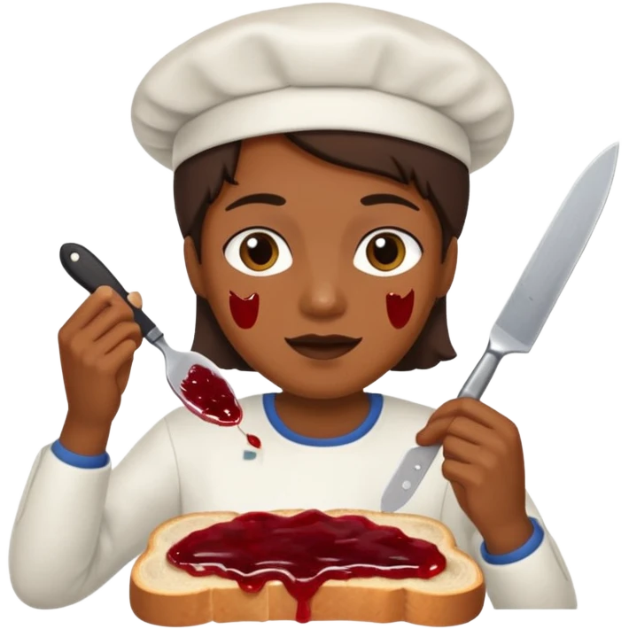 나이프로 식빵에 잼 바르기 emoji