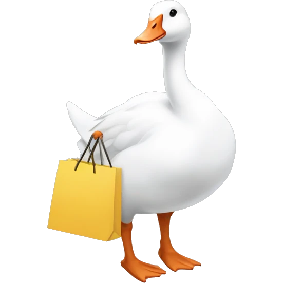 White Goose carrying shopping bag emoji