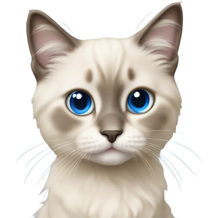 beige baby ragdoll cat blue eyes emoji
