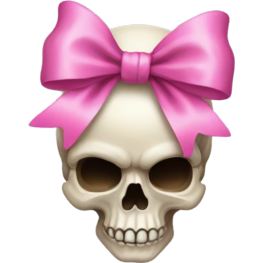 Skull with a pink bow emoji