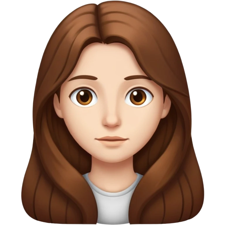 Long brown hair emoji