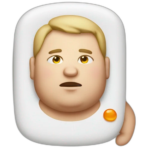 Fat white man passing kidney stone emoji