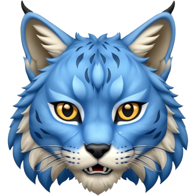 Tête de lynx : très très très féroce et bleu  emoji