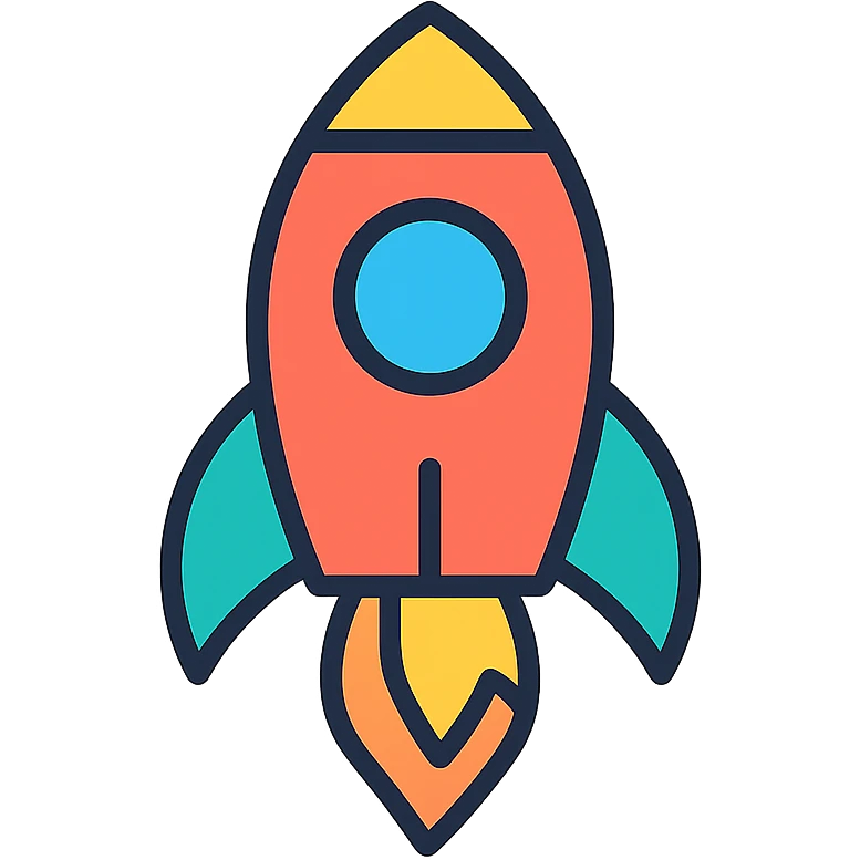 rocket icon, clean and simple, modern icon style emoji