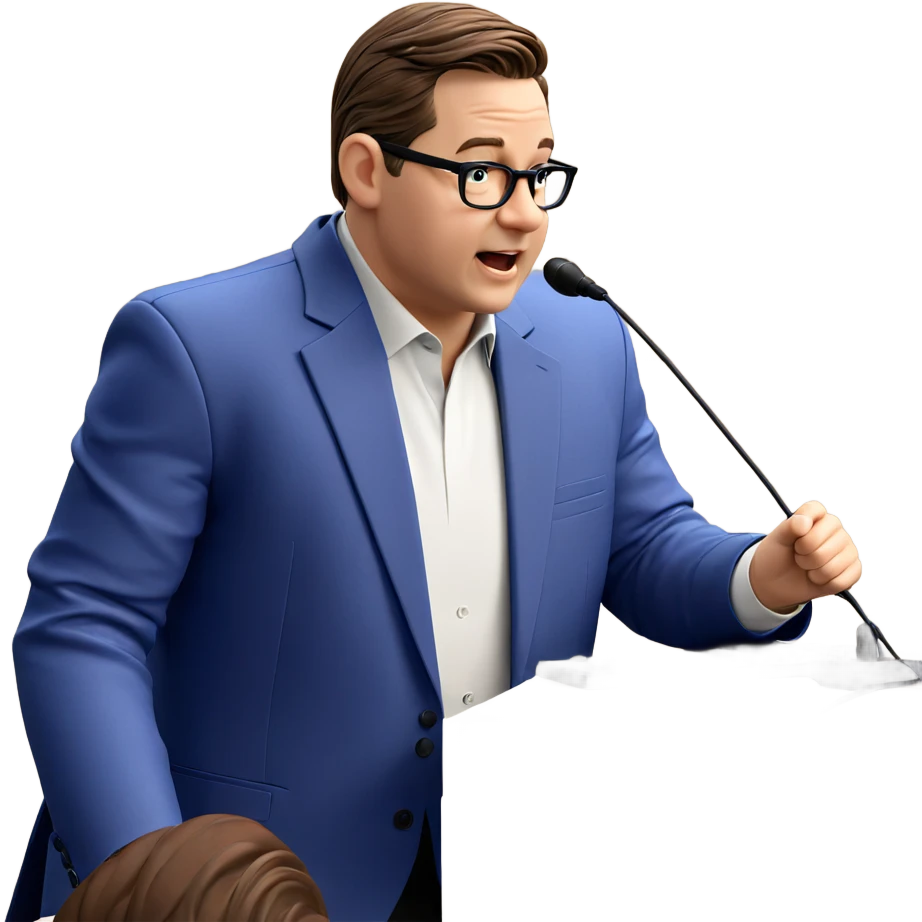 boy in formal attire holding microphone emoji