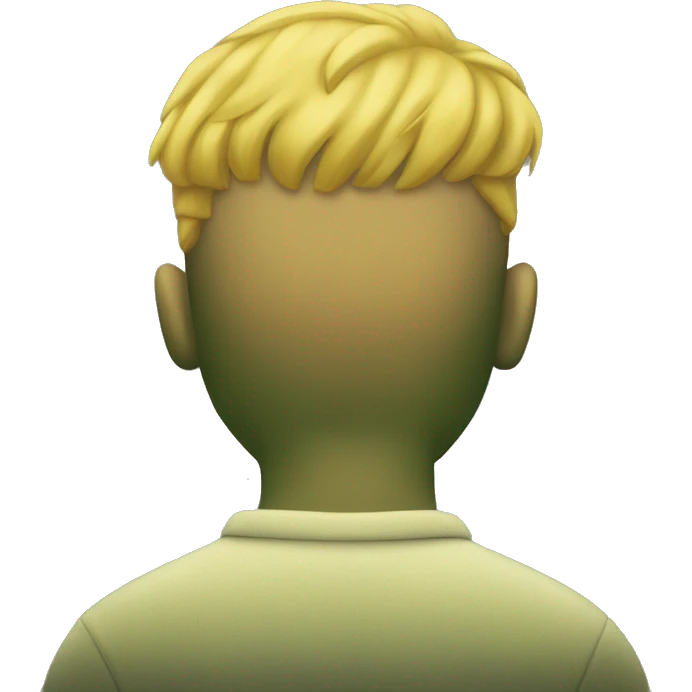 Back of a yellow mans head with short yellow hair emoji