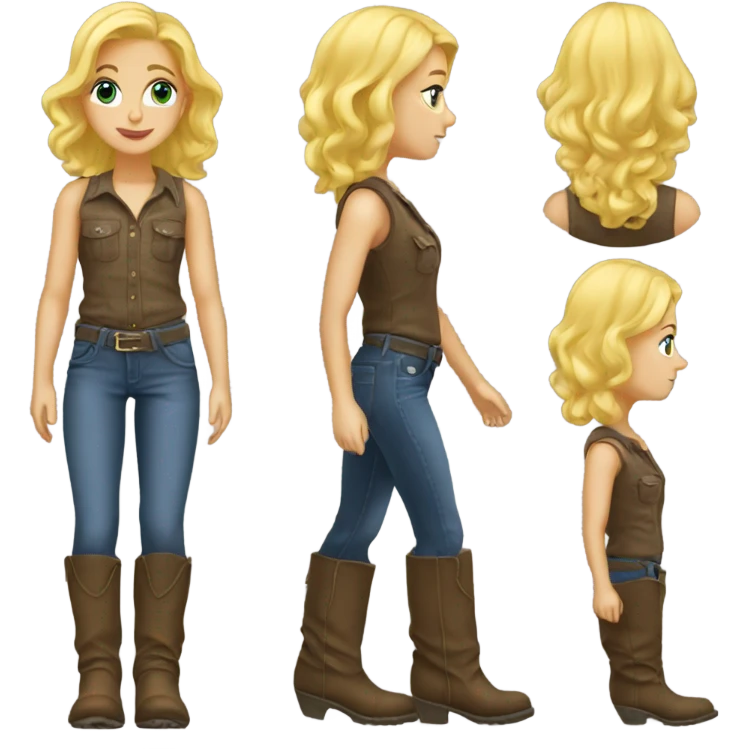 Redneck blonde girl in boots emoji