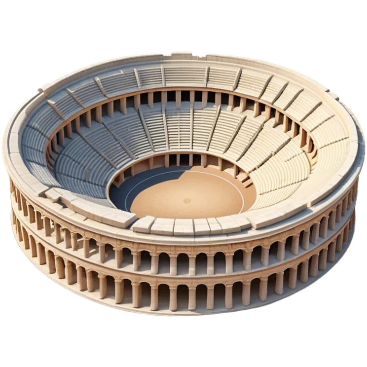 Cinematic Realistic Pula Arena Landmark Emoji, showcasing the ancient Roman amphitheater rendered with detailed weathered stone textures and dramatic lighting. emoji