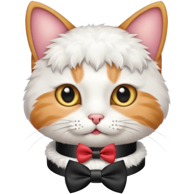 Cat with bow-tie collar emoji