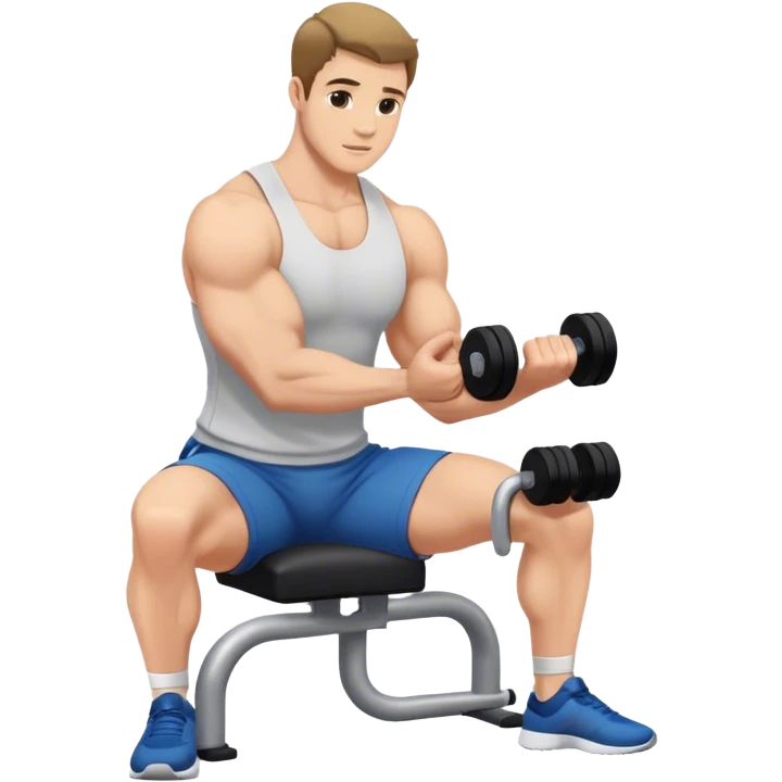 man seated weighted wrist curl emoji