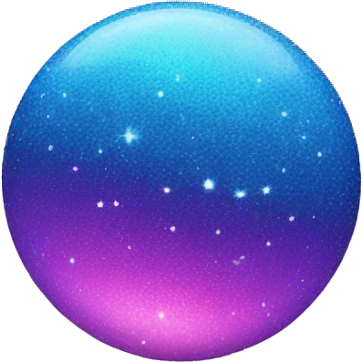blue purple and pink glitter planet emoji